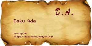 Daku Ada névjegykártya